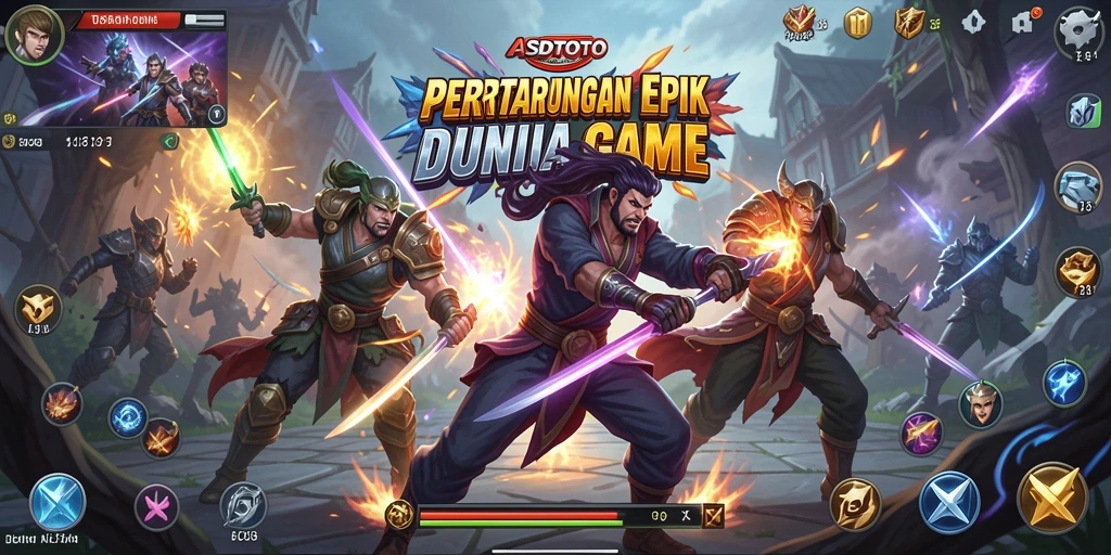 Tampilan utama gameplay ASDTOTO dengan pertarungan seru yang mendebarkan.