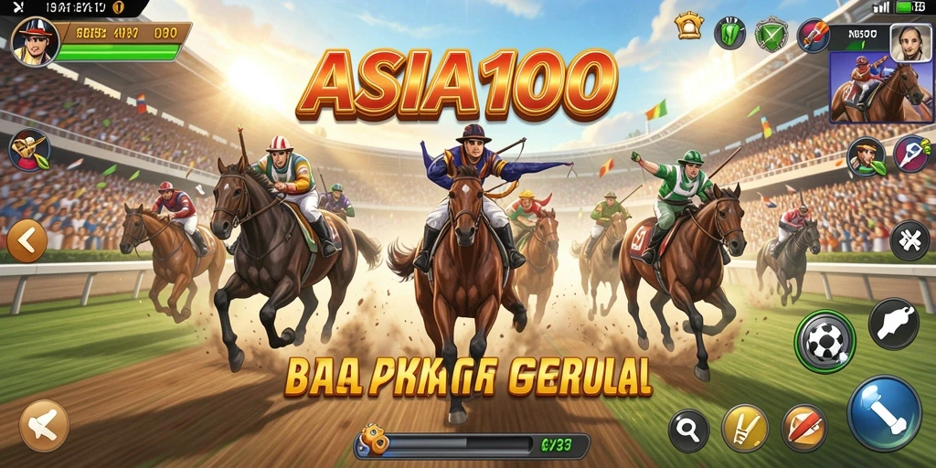 Tampilan gameplay balapan yang mendebarkan di ASIA100.