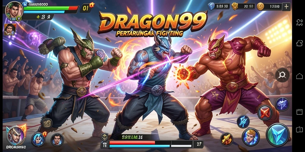 Tampilkan aksi pertarungan epik dalam DRAGON99.