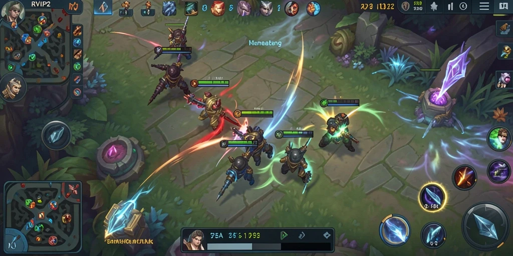 Tampilan gameplay seru dari RVIP2 dengan aksi strategi MOBA.