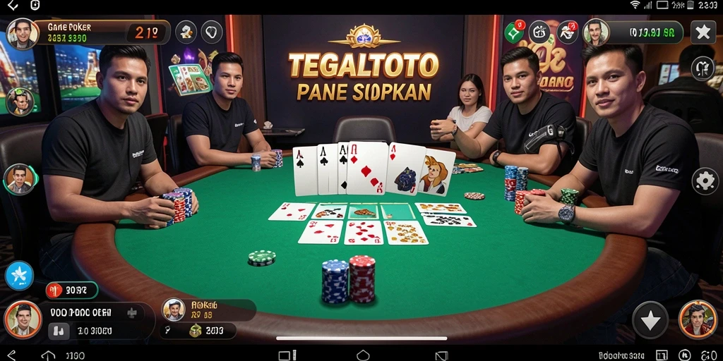 Screenshot gameplay TEGALTOTO menampilkan aksi poker yang mendebarkan.